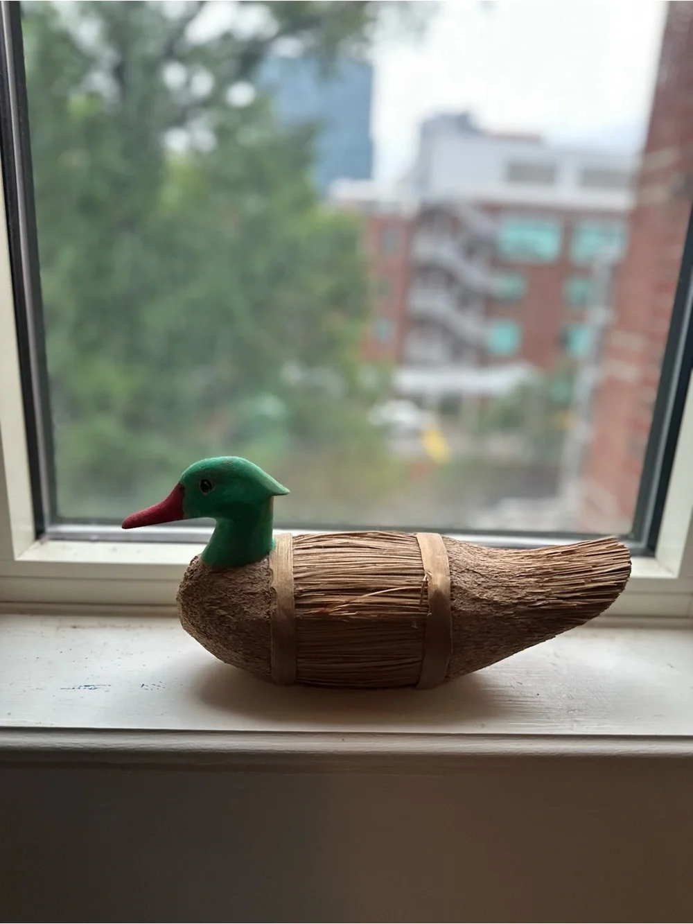 Decorative Mallard Duck Bird Figurine - Green and Brown